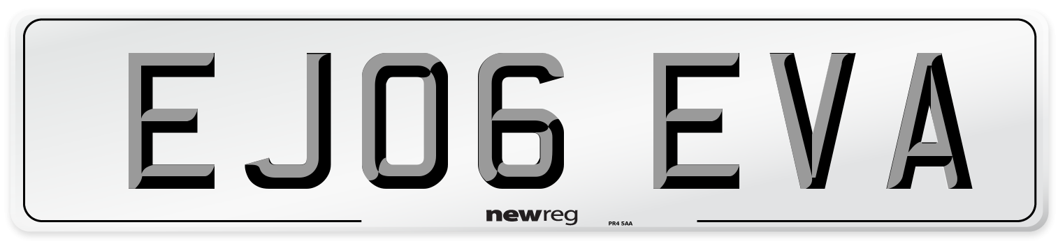 EJ06 EVA Number Plate from New Reg